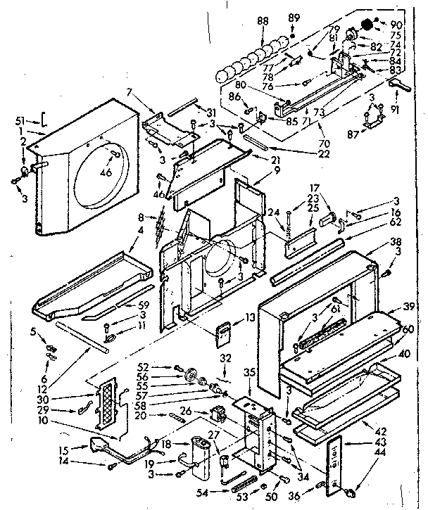 Kenmore 10673901 air flow parts diagram