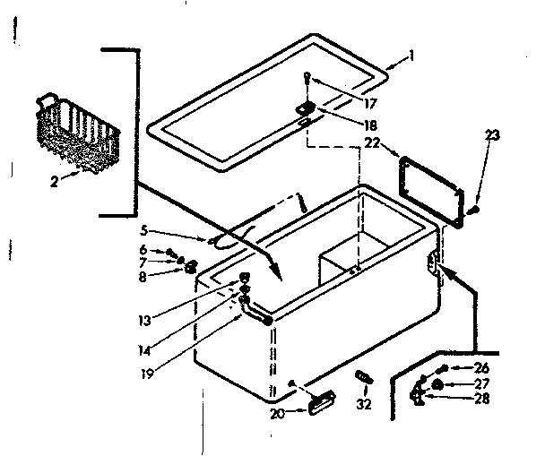 Kenmore 198712610 cabinet parts diagram
