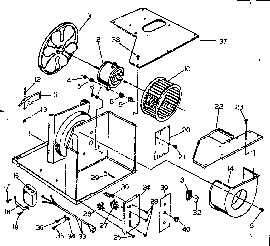 Kenmore 25371271 electrical system & air handling parts diagram