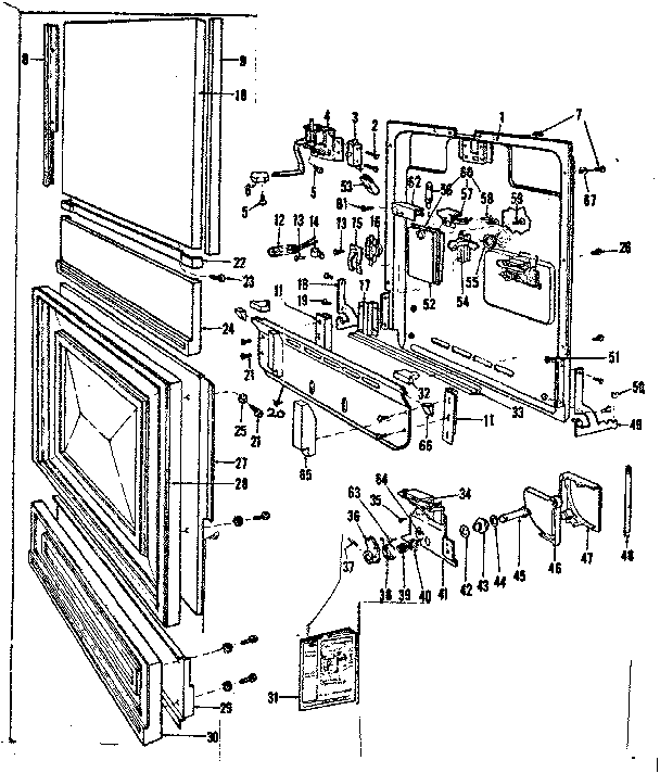 Kenmore 587727011 door and access panel diagram