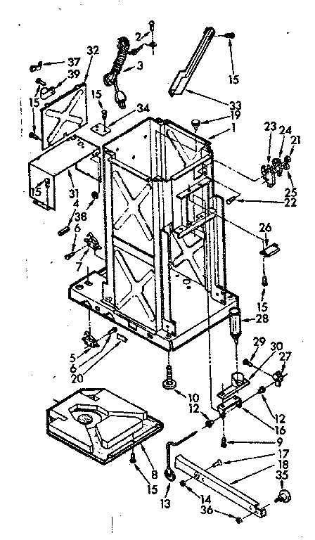 Kenmore 6657242601 frame assembly diagram