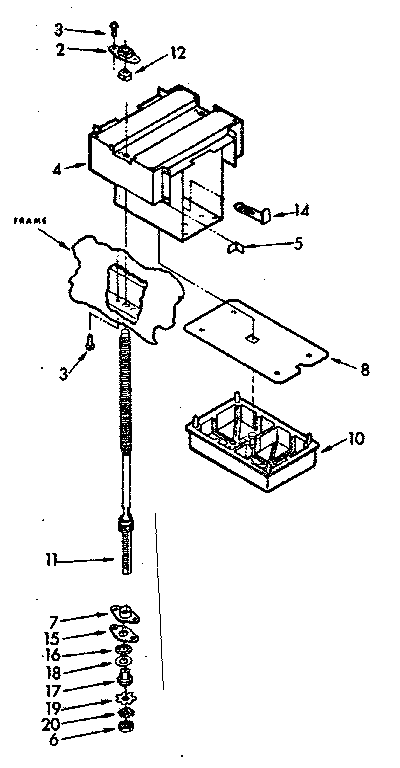 Kenmore 6657242601 power screw and ram assembly diagram