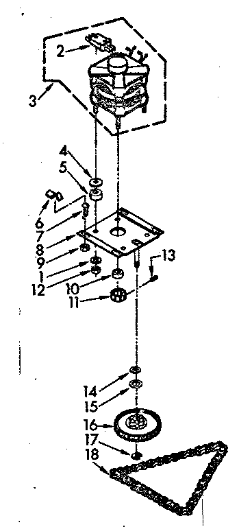 Kenmore 6657242601 motor and drive assembly diagram