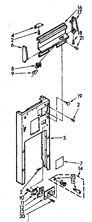 Kenmore 6657242601 panel and control assembly diagram