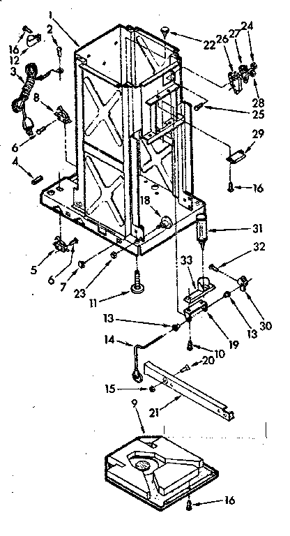Kenmore 6657242701 frame assembly diagram