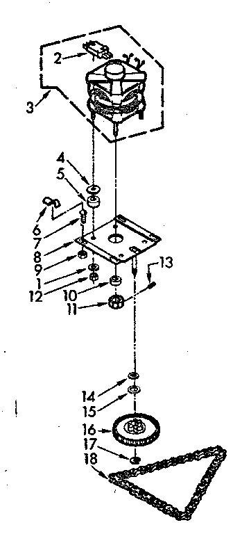 Kenmore 6657242701 motor and drive assembly diagram