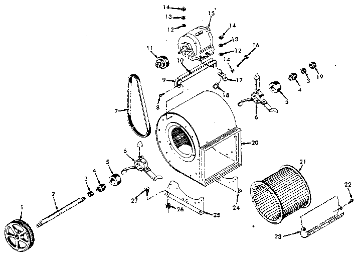 ICP NHOC250AK01 blower assembly diagram