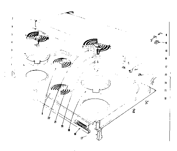 Kenmore 101916631 cook top diagram