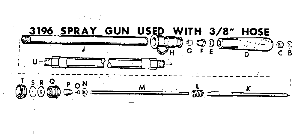 Craftsman 98545008 3196 spray gun used with 3/8" hose diagram