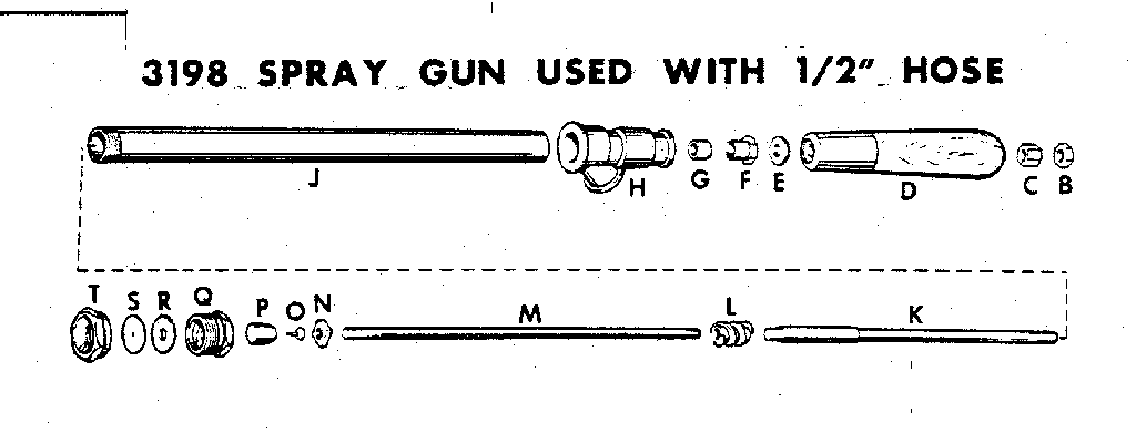 Craftsman 98545008 3198 spray gun used with 1/2" hose diagram