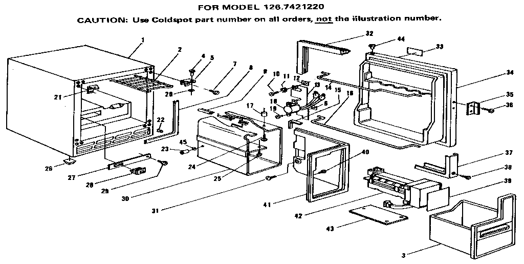 Kenmore 1267421220 cabinet parts diagram