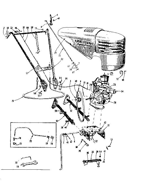 Craftsman 917575134 engine handle and hitch assembly diagram
