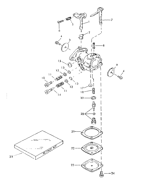 Craftsman 91760030 carburetor #630812 diagram