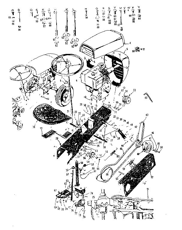 Craftsman 91760622 main frame parts 1-69 diagram