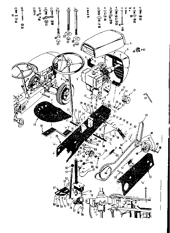Craftsman 91760622 main frame parts 70-101 diagram