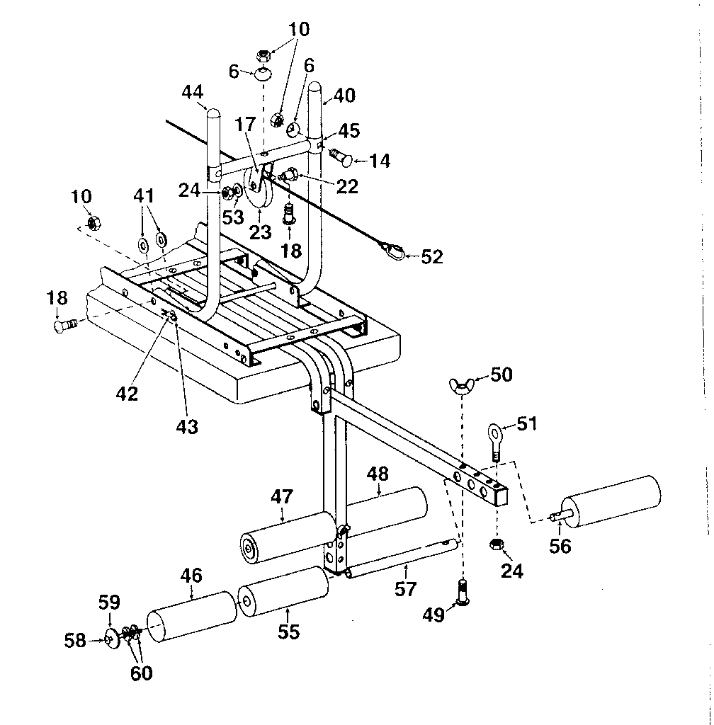DP 3200-LEG LIFT/LEG CURL leg lift assembly diagram