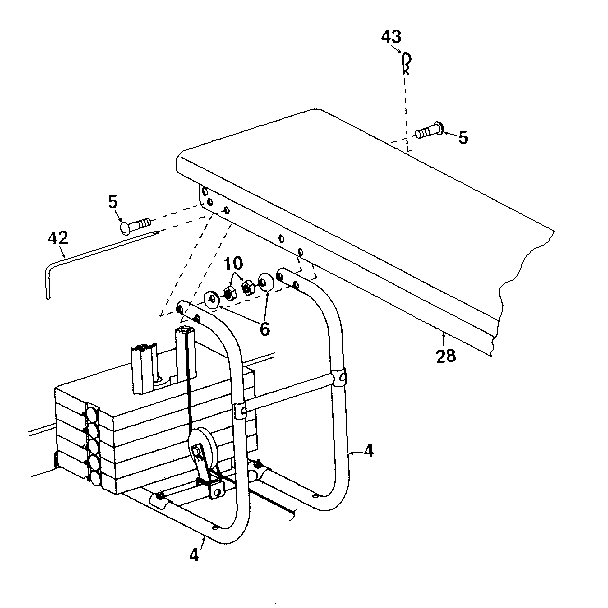 DP 3200-LEG LIFT/LEG CURL base tube assembly diagram