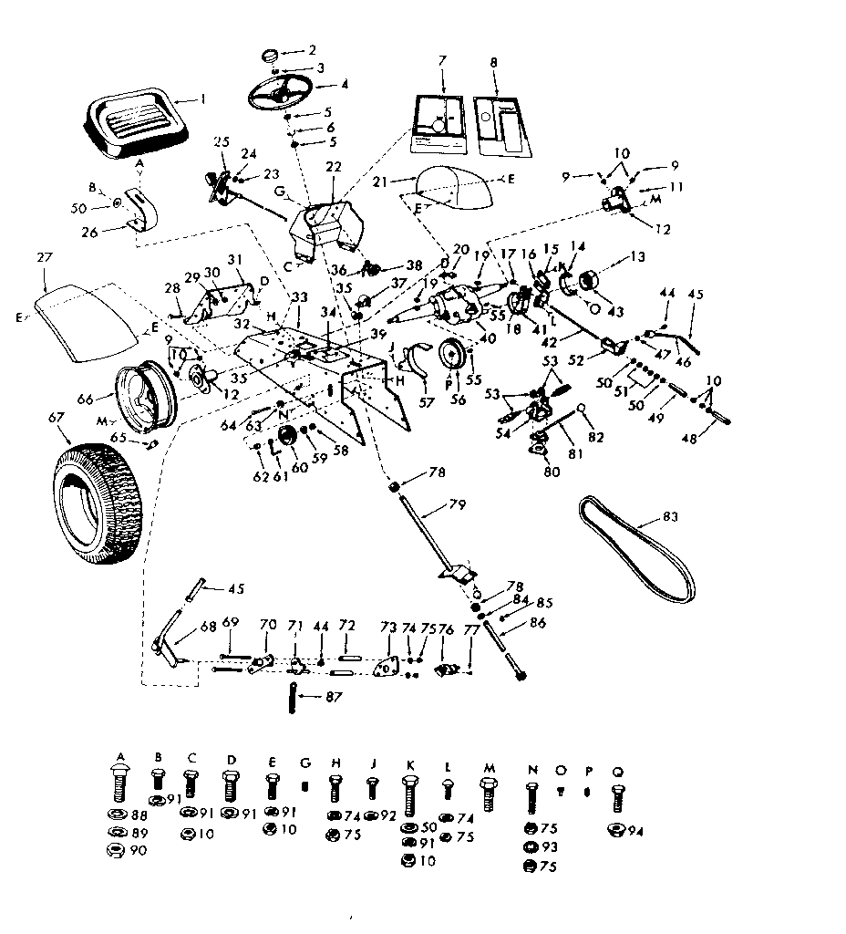 Craftsman 91725030 steering assembly diagram