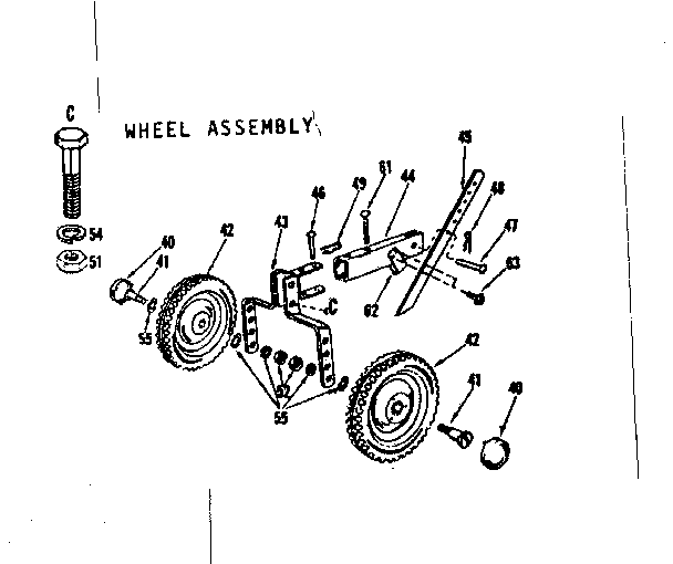 Craftsman 91762407 wheel assembly diagram