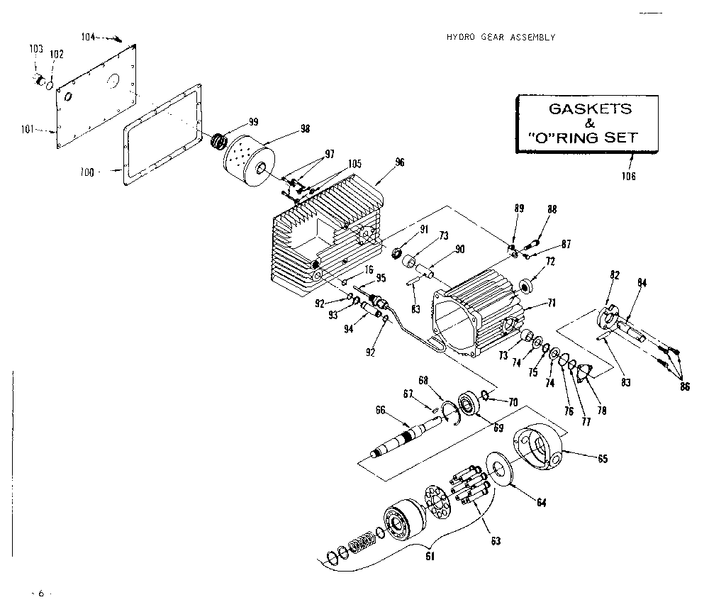 Craftsman 91725300 hydro gear assembly diagram