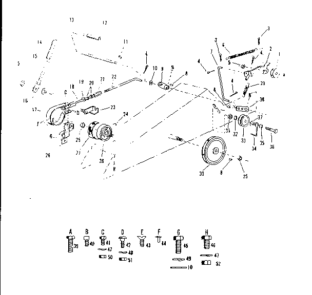 Craftsman 917253502 idler & braking assembly diagram