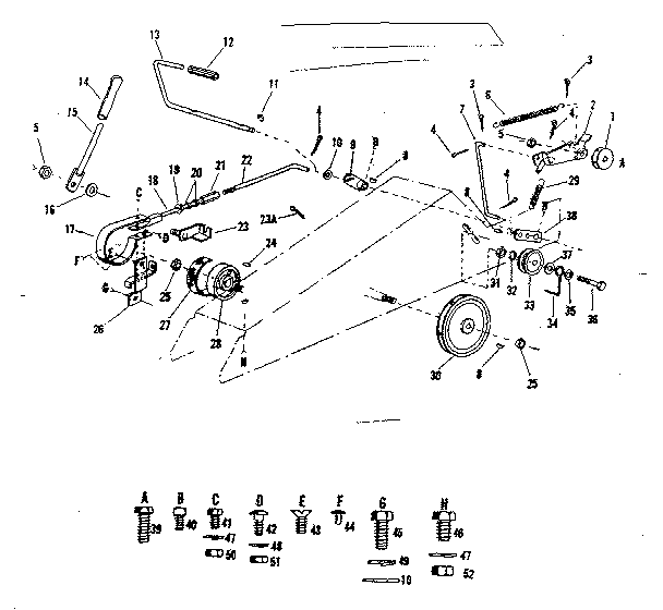 Craftsman 91725550 idler & breaking assembly diagram