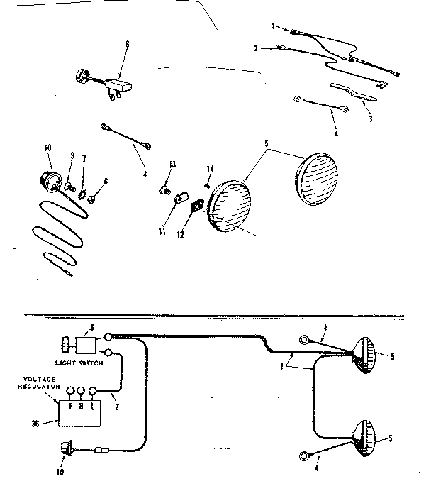 Craftsman 91725550 headlight & taillight assembly diagram
