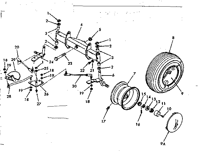 Craftsman 91725600 front axle assembly diagram