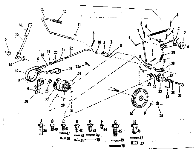 Craftsman 91725630 idler & breaking assembly diagram