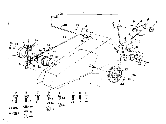 Craftsman 91799420 idler & braking assembly diagram