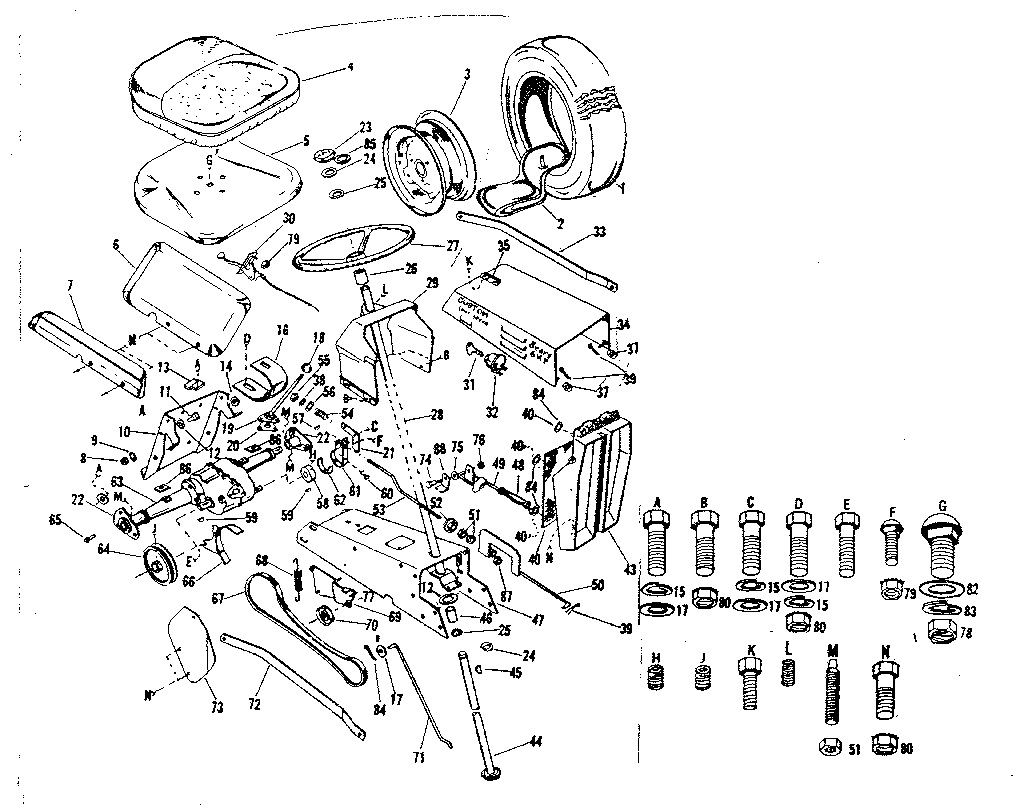 Craftsman 91799820 steering assembly diagram