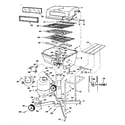 Kenmore 2582353680 grill, burner section and cart diagram