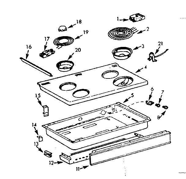 Kenmore 1039886740 main top section diagram