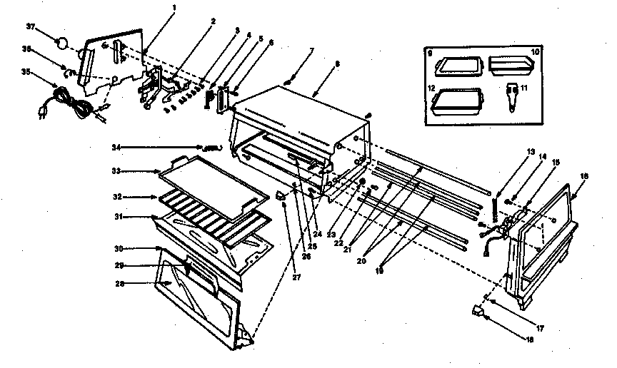 Kenmore 360634500 replacement parts diagram