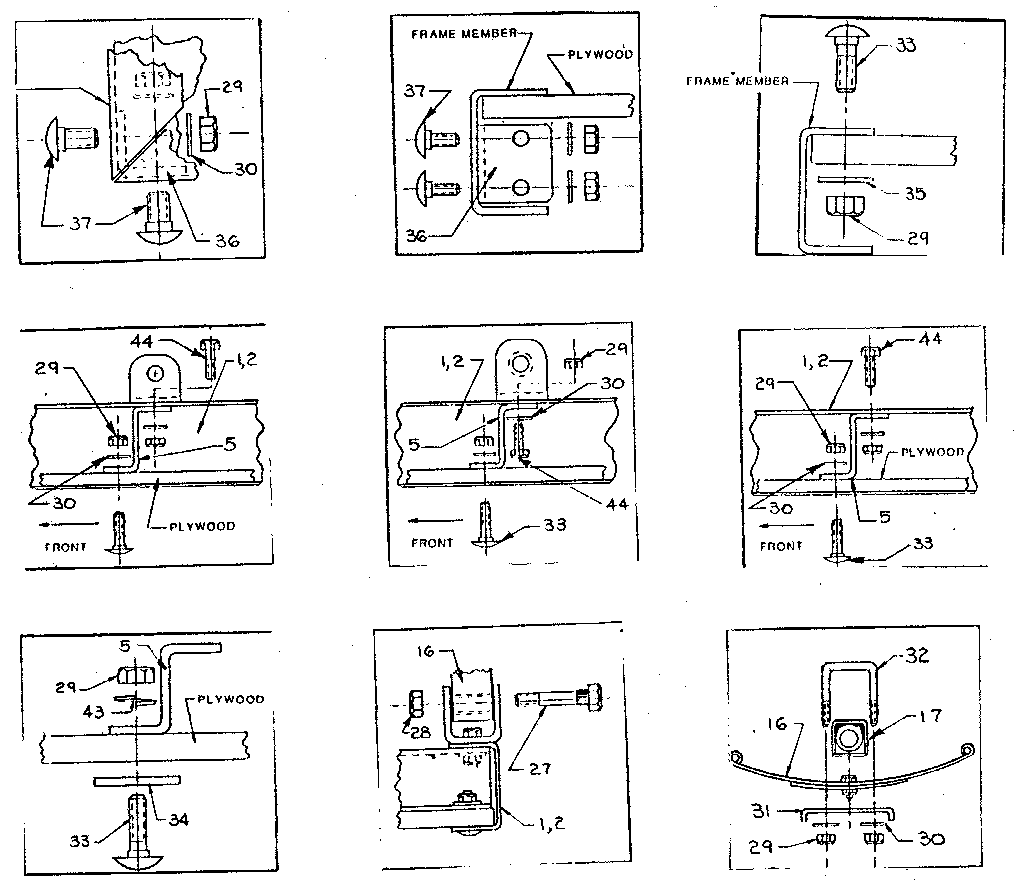 Craftsman 75886 axle assembly and hardware diagram