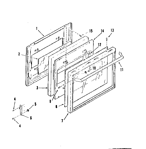 Kenmore 2784268491 oven door section diagram
