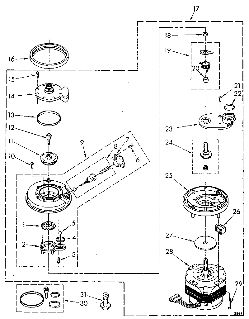 Kenmore 6651698580 pump and motor diagram