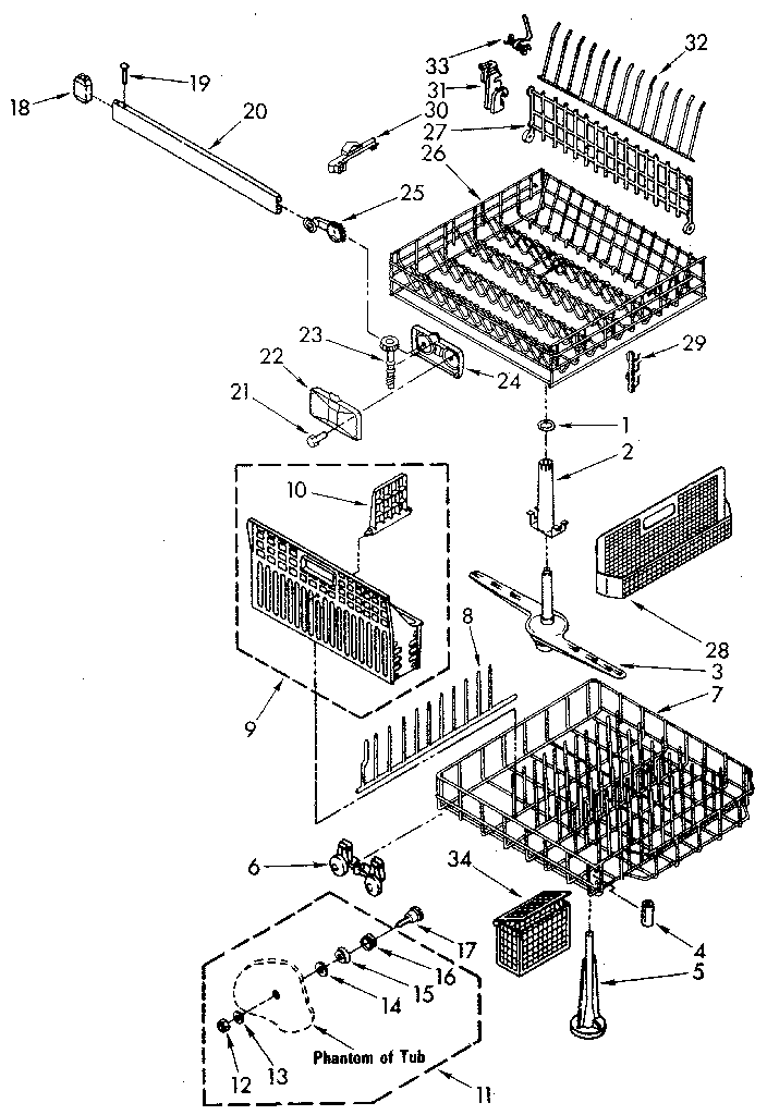 Kenmore 6651698580 dishrack diagram
