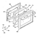 Kenmore 9113248292 full glass upper oven and lower broiler door diagram