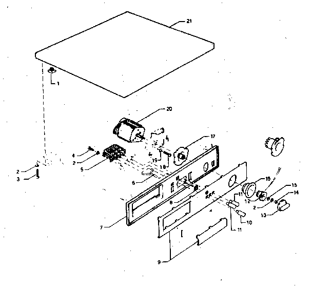 Kenmore 68381145100 control panel, and top diagram