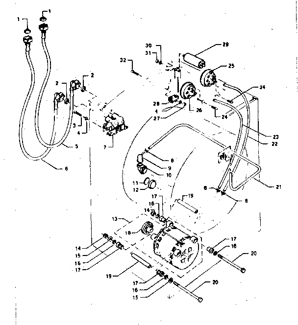 Kenmore 68381145100 motor and pressure switchs diagram
