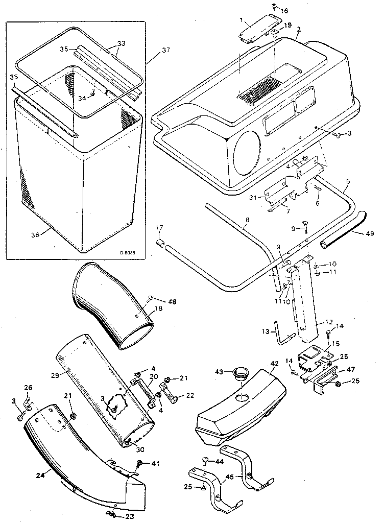 Craftsman 502254171 grass bagger diagram