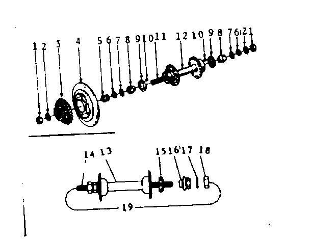 Sears 502474050 rear & front hub parts diagram