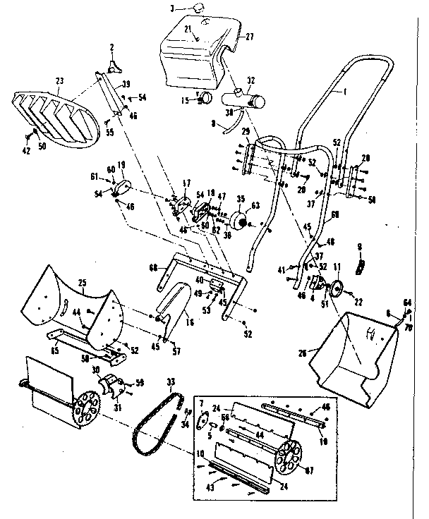 Craftsman 53613650 handle assembly diagram
