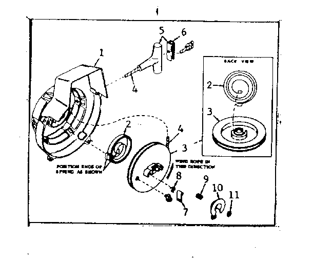 Craftsman 53613650 shroud & rewind starter diagram