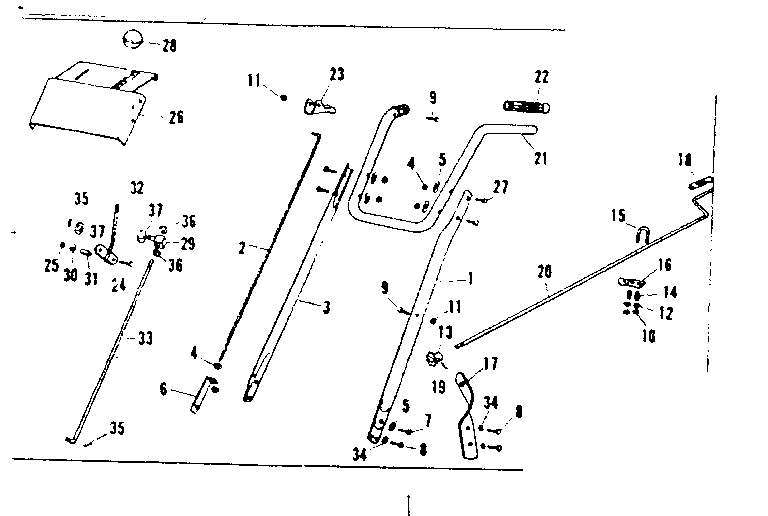 Craftsman 53682242 handle assembly diagram