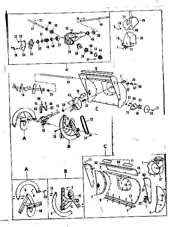 Craftsman 53682242 auger assembly diagram