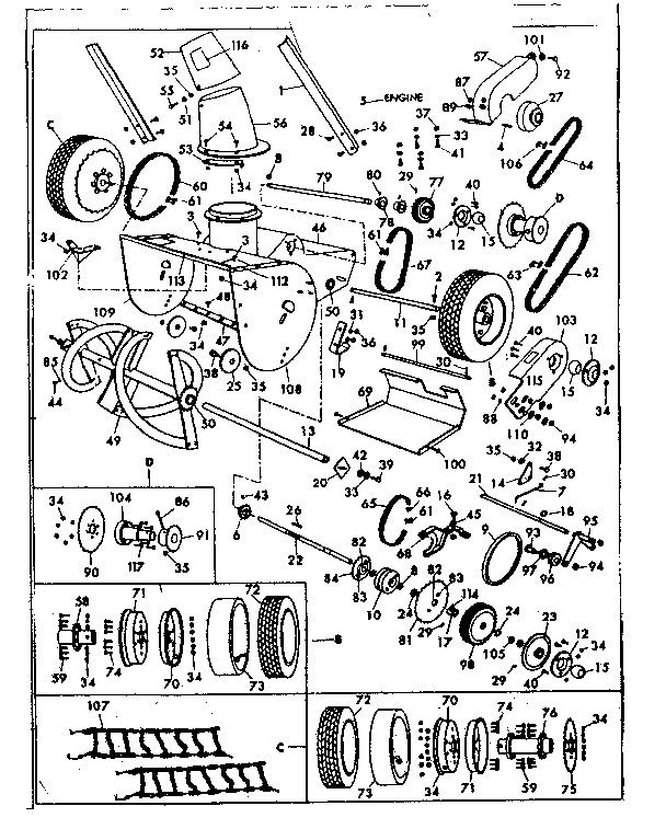 Craftsman 53682550 replacement parts diagram