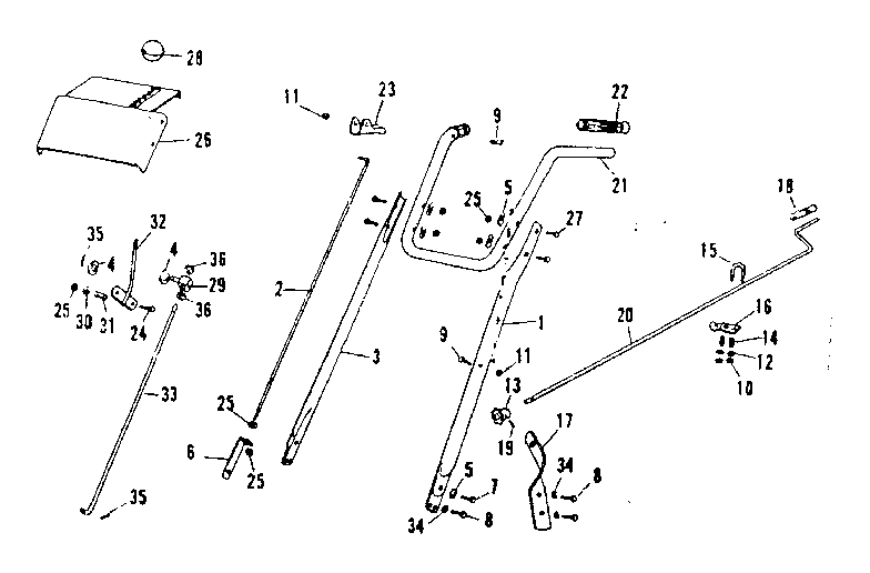 Craftsman 53682560 handle assembly diagram