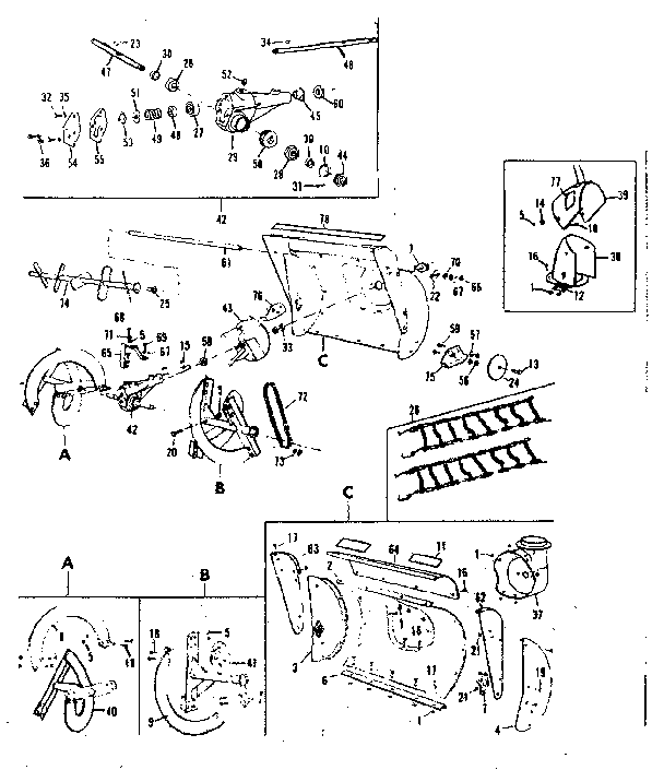 Craftsman 53682560 auger housing assembly diagram